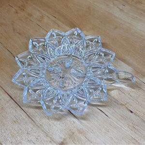 RARE Vintage Federal Glass Clear Cut Chamber Maid Candle Holder/ Petal Ashtray